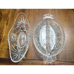 Anchor Hocking Relish Dish and Serving Dish Vintage Star China Holiday